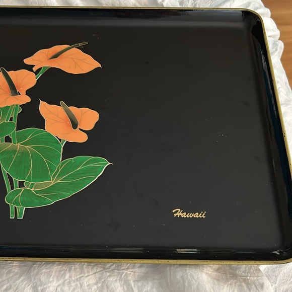Vintage Yamanaka Made in Japan “Hawaii” Floral Lacquer Tray - Picture 10 of 16